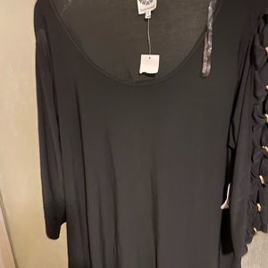 Late August brand black top with black bows on the sleeve.